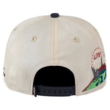 UNIVERSITY OF LIFE CURVE BEIGE NAVY
