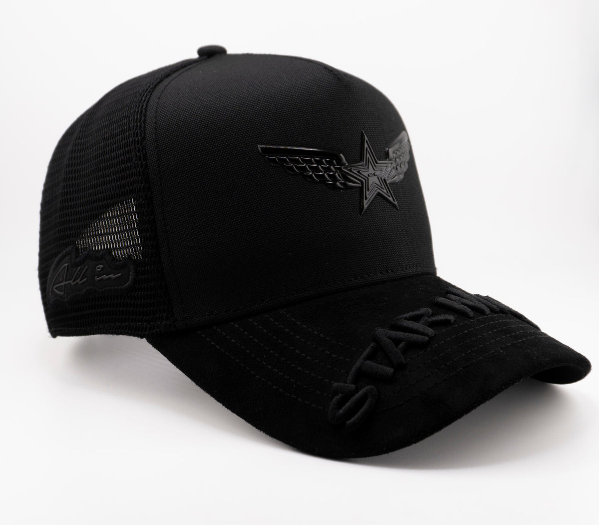 Star Wings Black Trucker